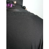 Bluzka Linda czarna z błyszczącymi rękawami i panelem